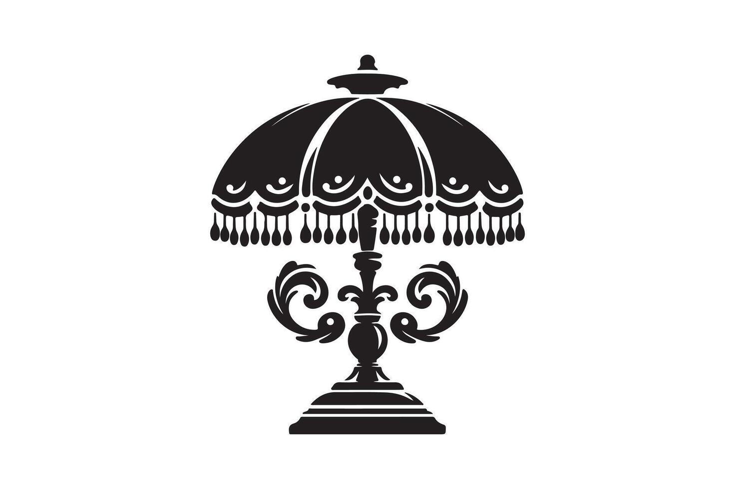 Table lamp silhouette illustration icon vector