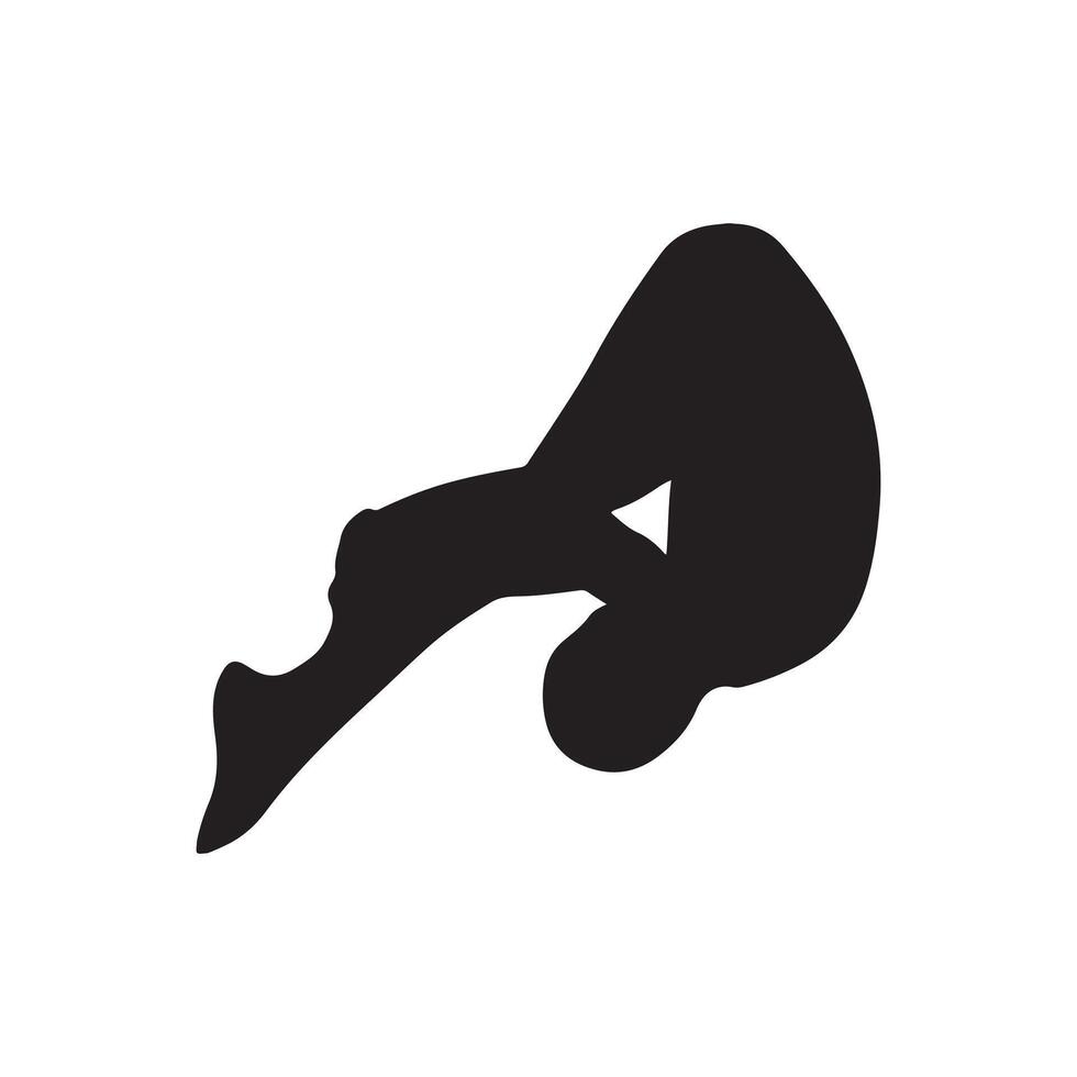 jumping for swimming, silhouette image vector