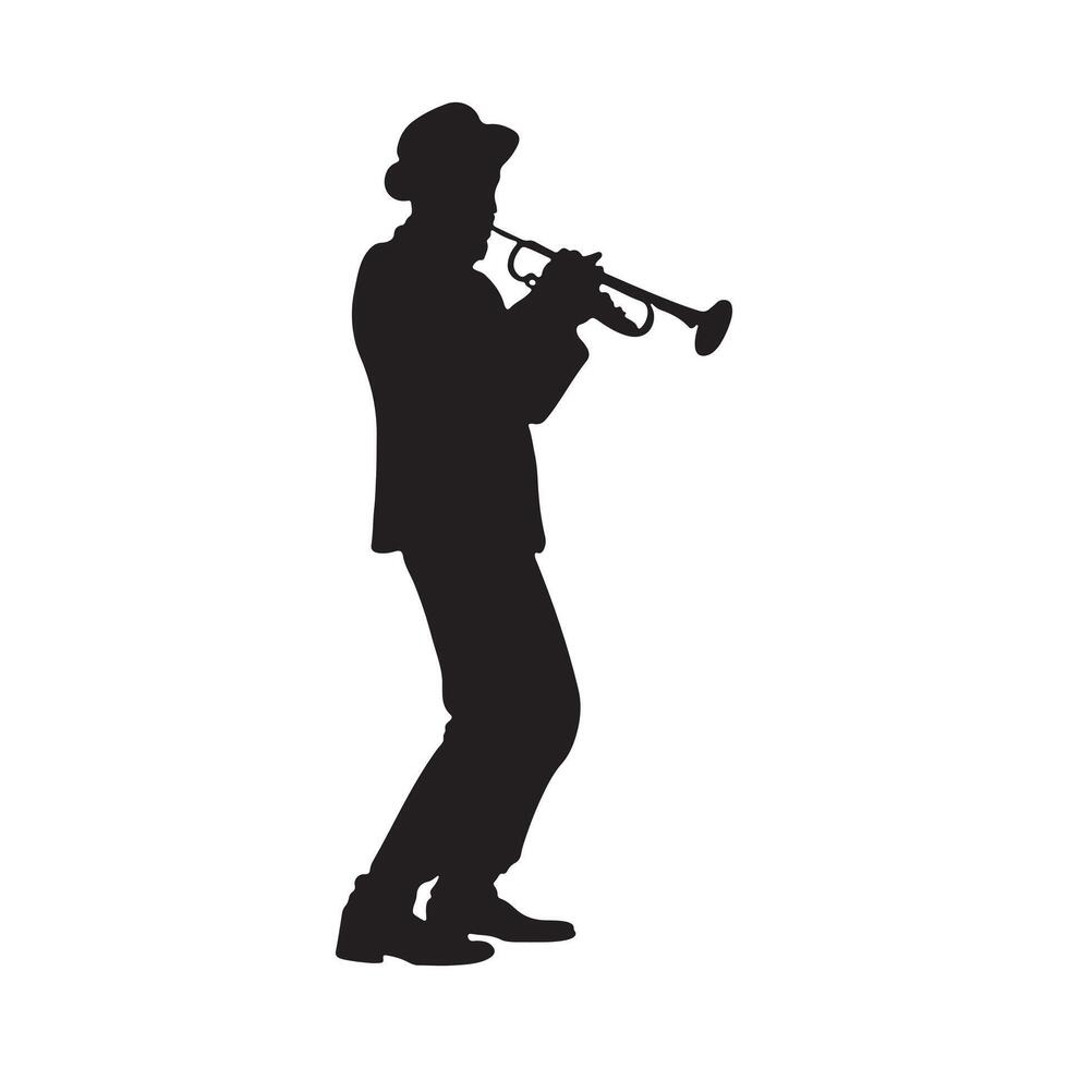 Trumpet Player Silhouette Images vector