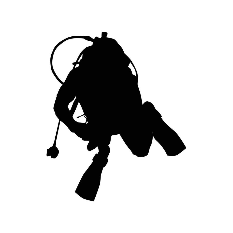 Scuba silhouette man under the water vector