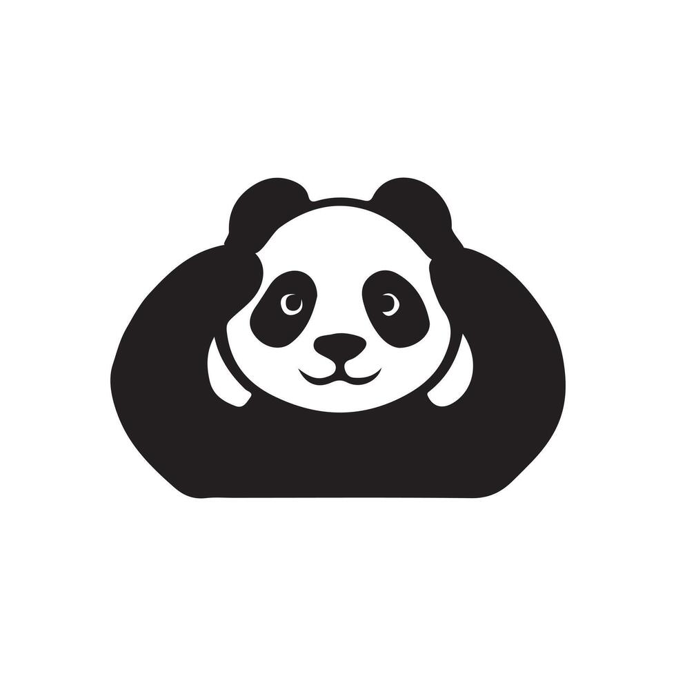 cute panda silhouette illustration image vector