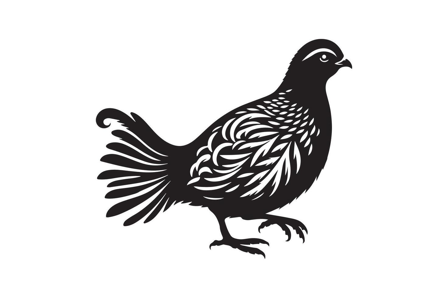 quail bird silhouette image vector
