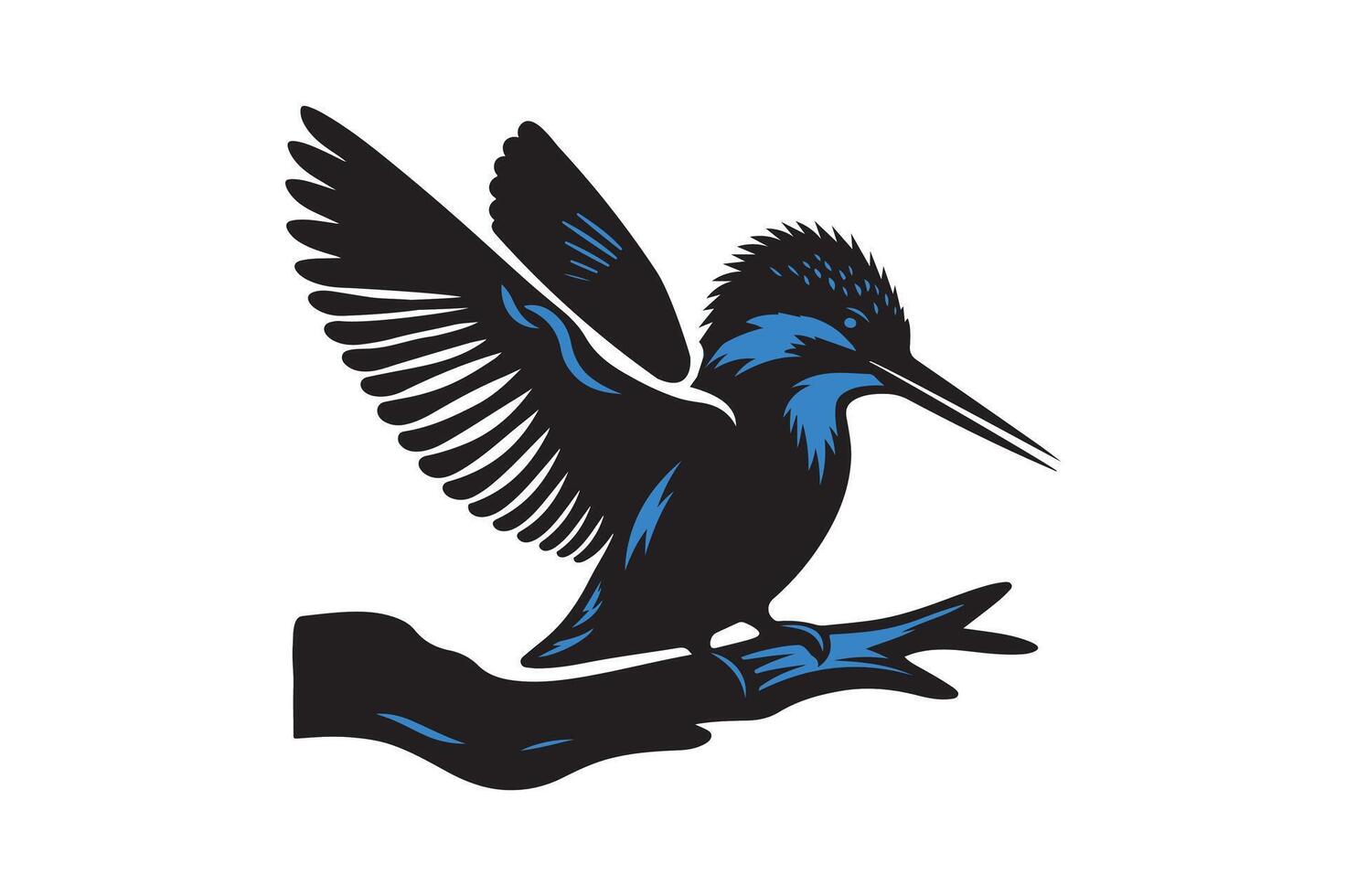 Kingfisher silhouette illustrator image vector