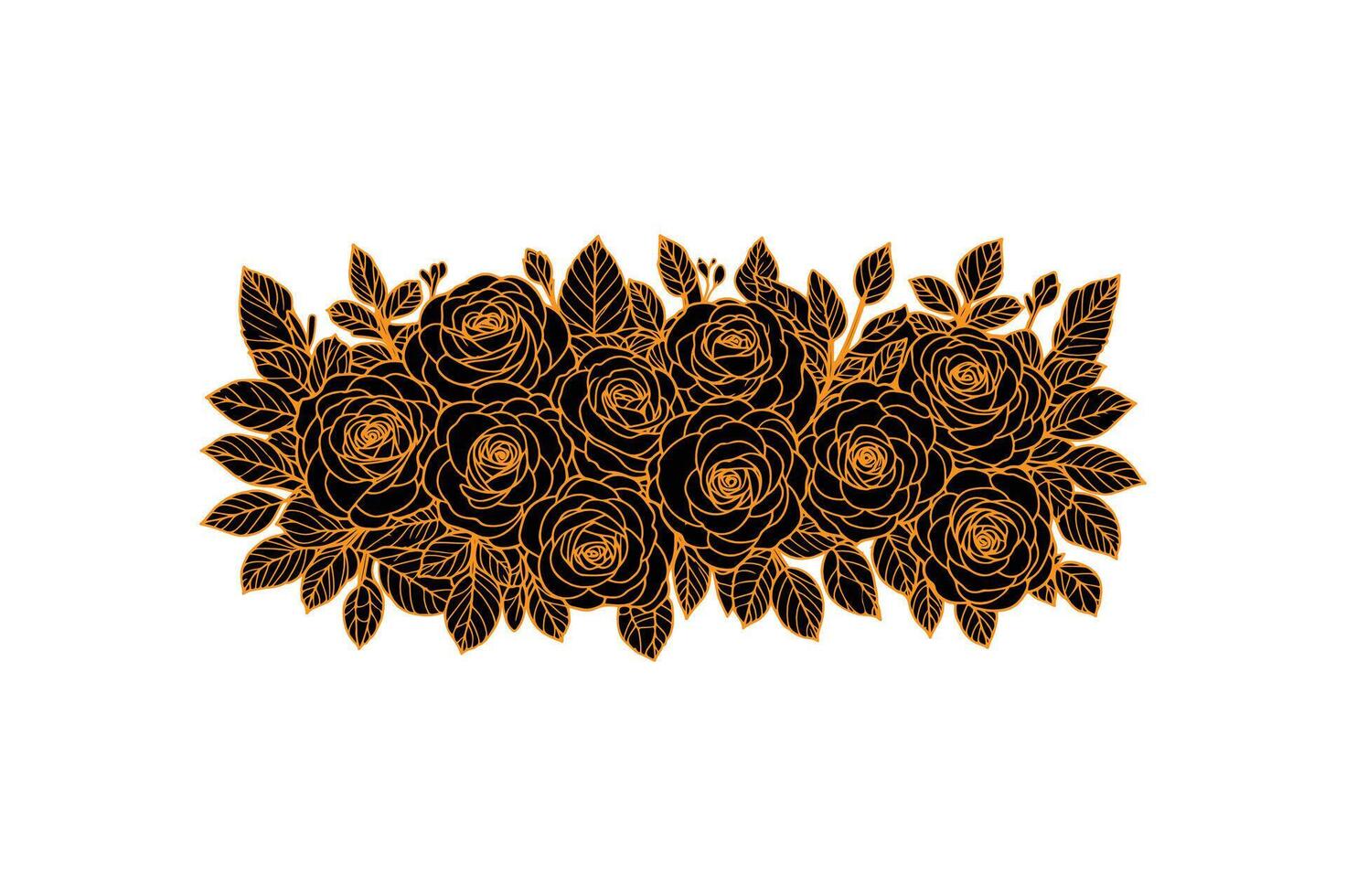 a row of roses with open illustration image vector
