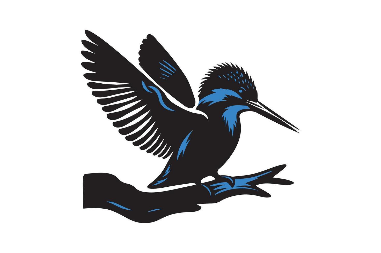 Kingfisher silhouette image vector