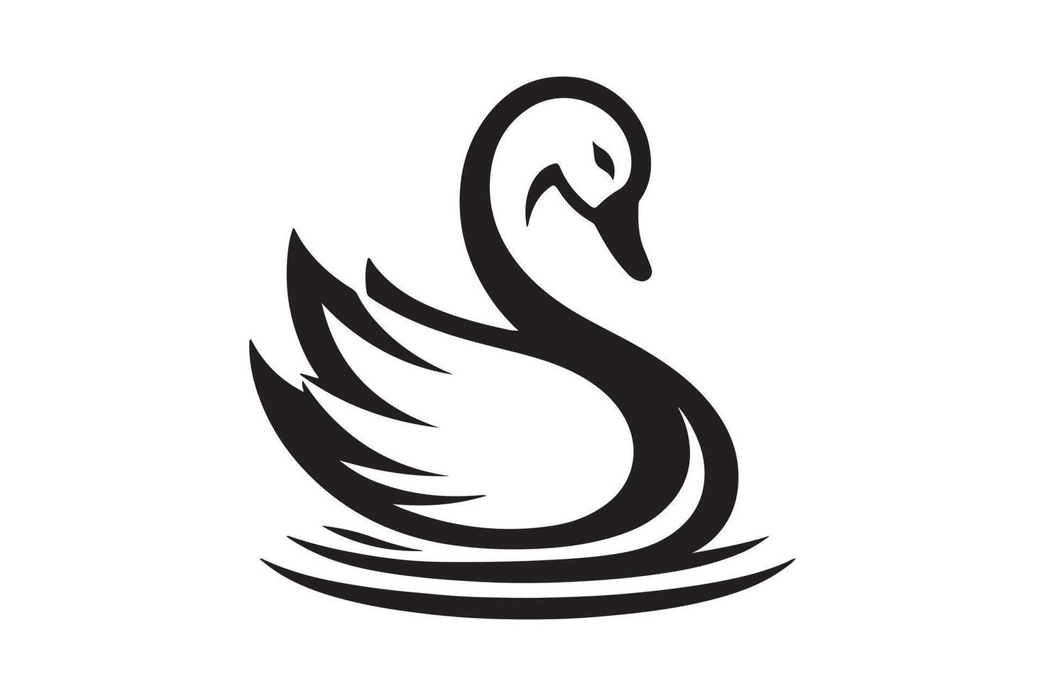 A swan silhouette image vector