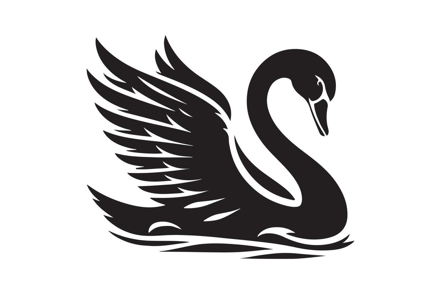 A swan silhouette image vector