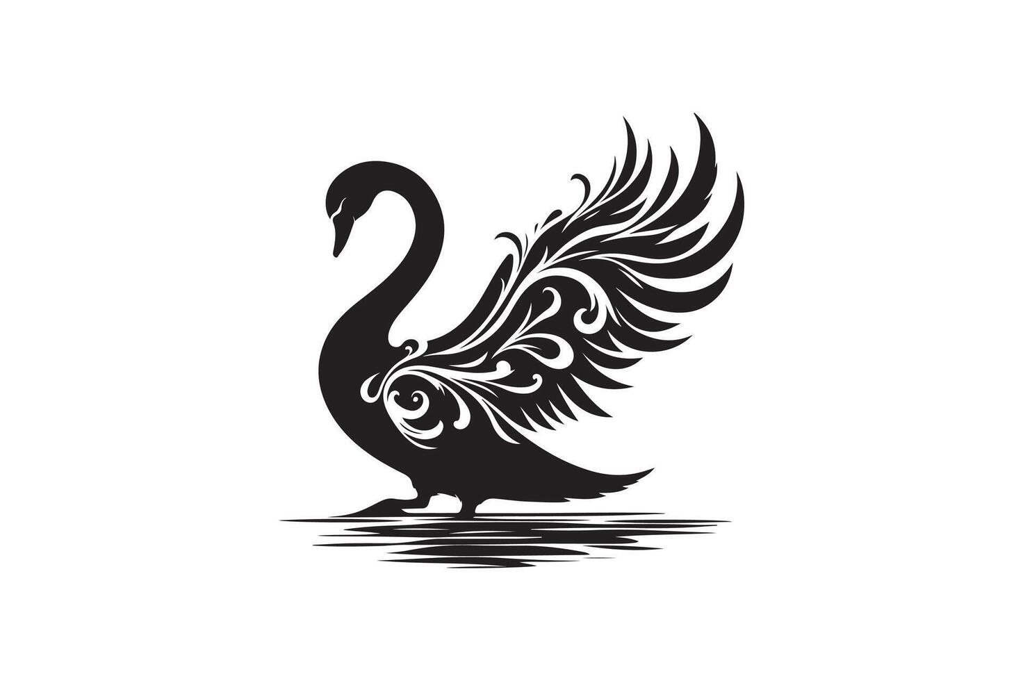 A swan silhouette image vector