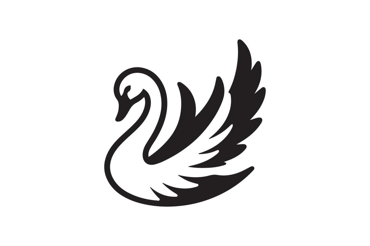 A swan silhouette image vector