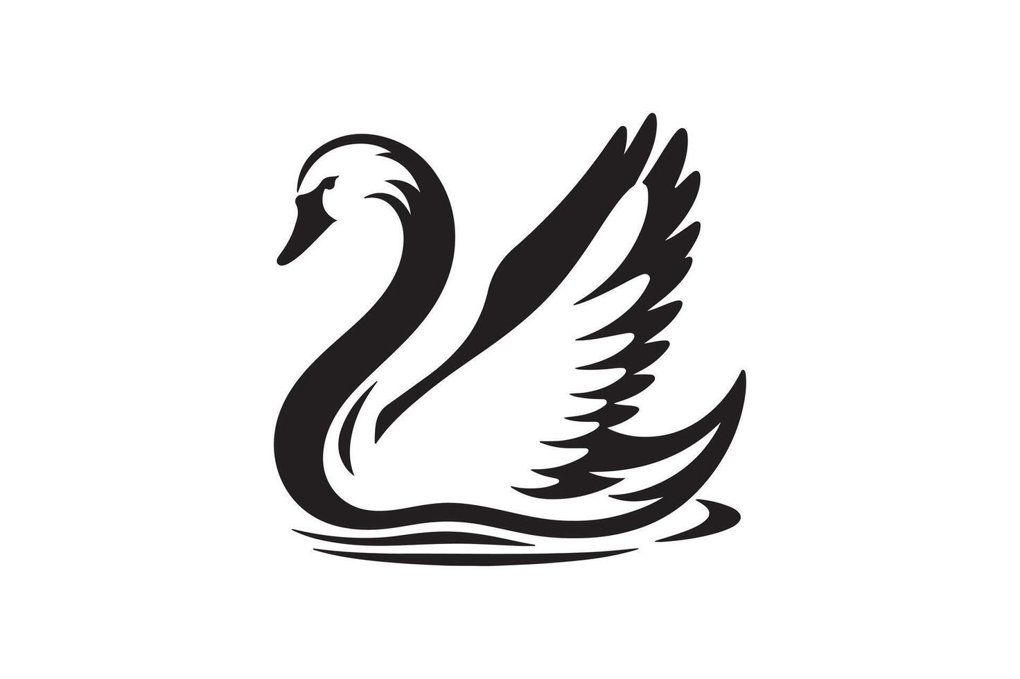 A swan silhouette image vector