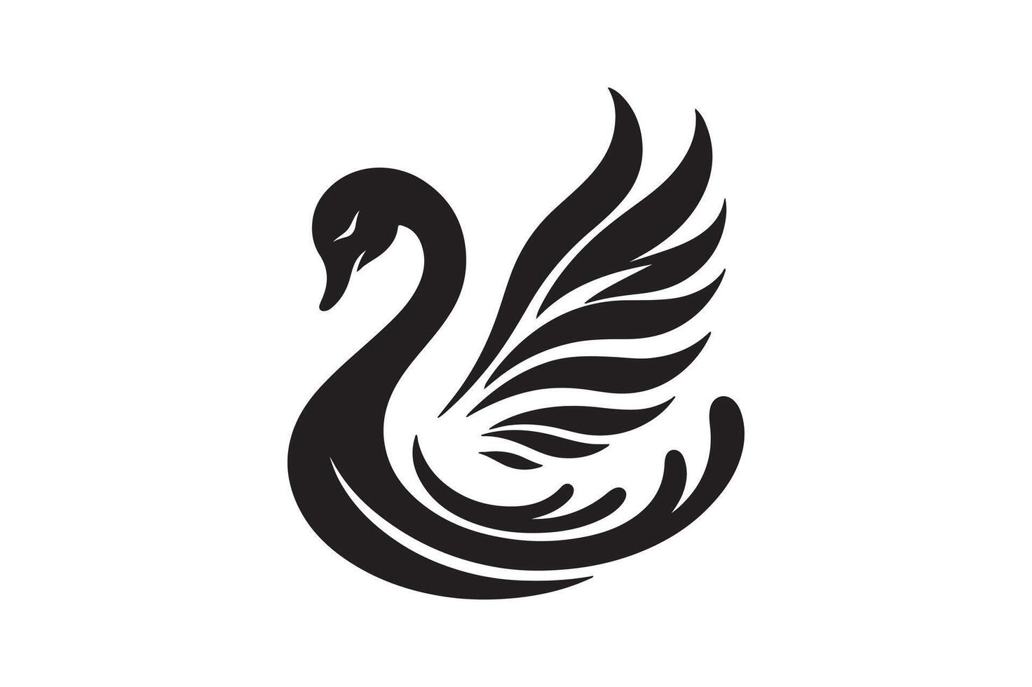 A swan silhouette image vector