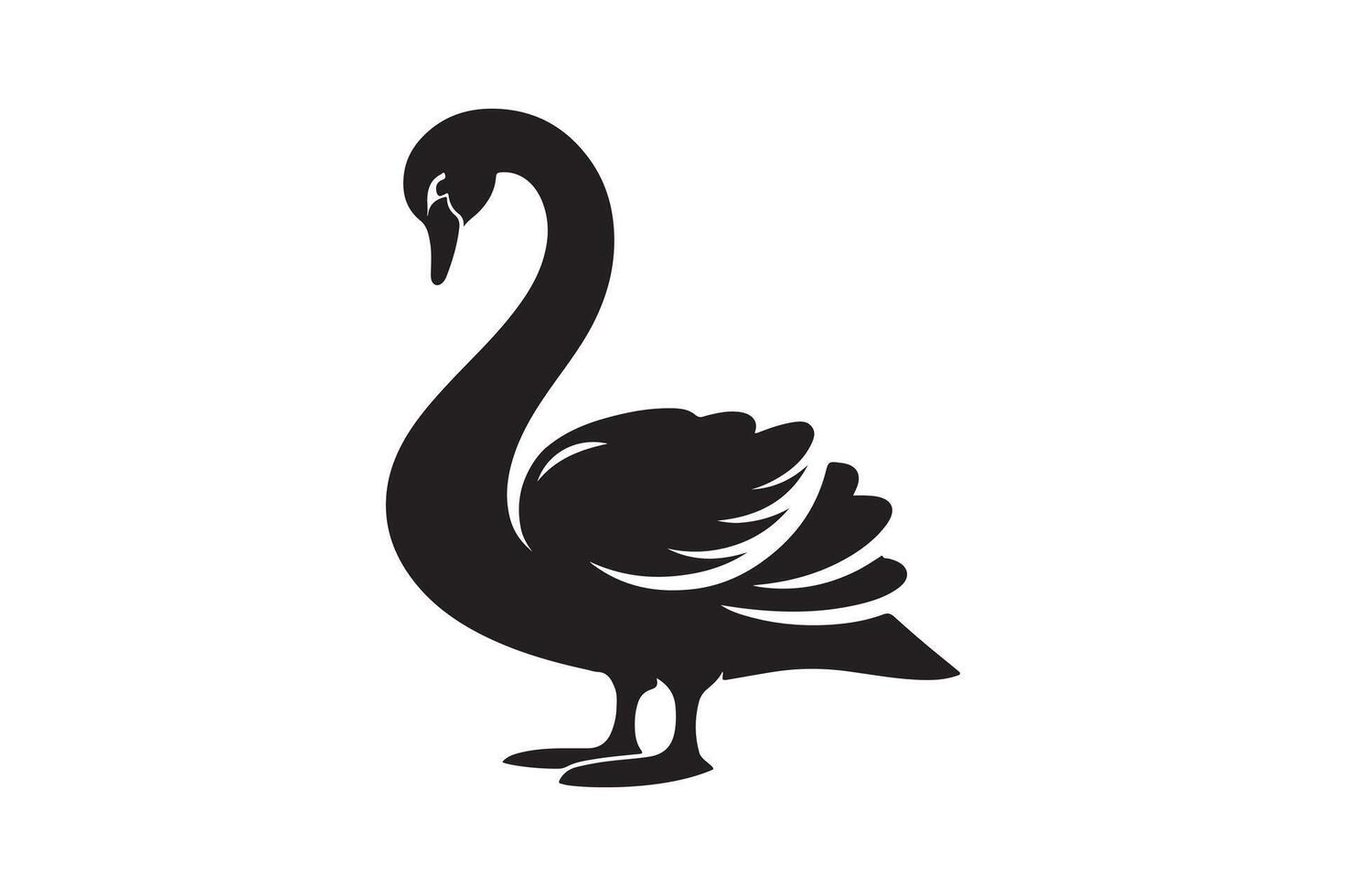 A swan silhouette image vector