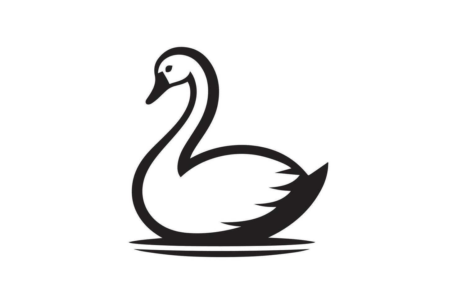 A swan silhouette image vector