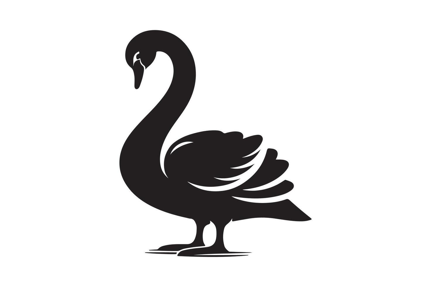 A swan silhouette image vector