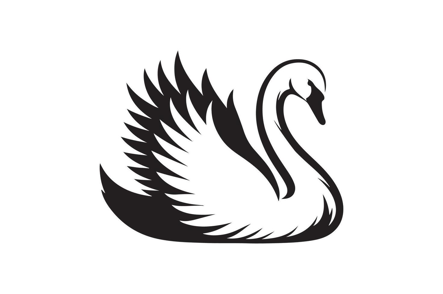 A swan silhouette image vector