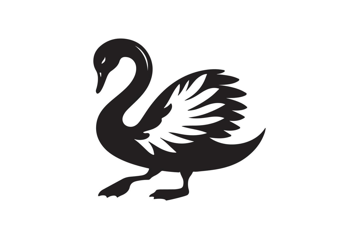 A swan silhouette image vector
