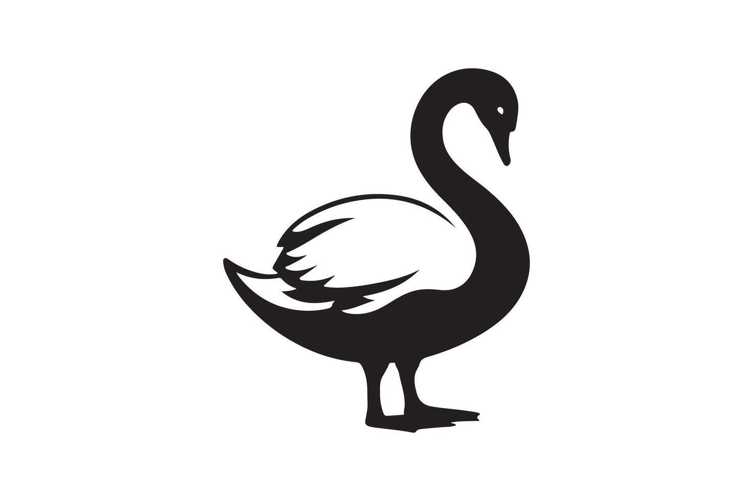 A swan silhouette image vector