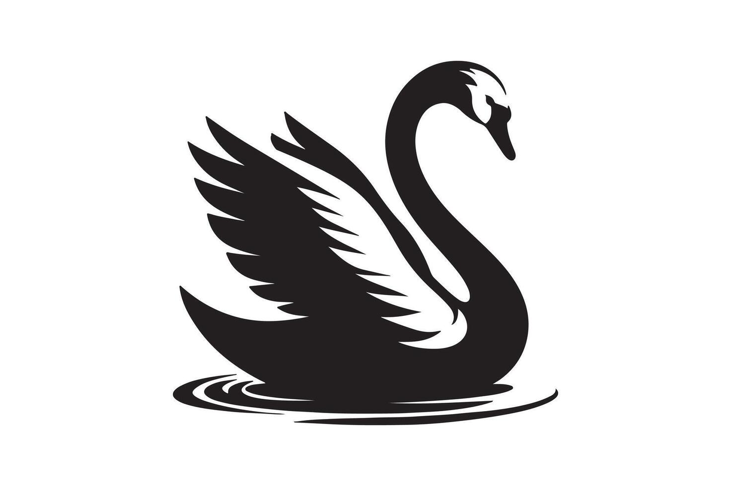 A swan silhouette image vector