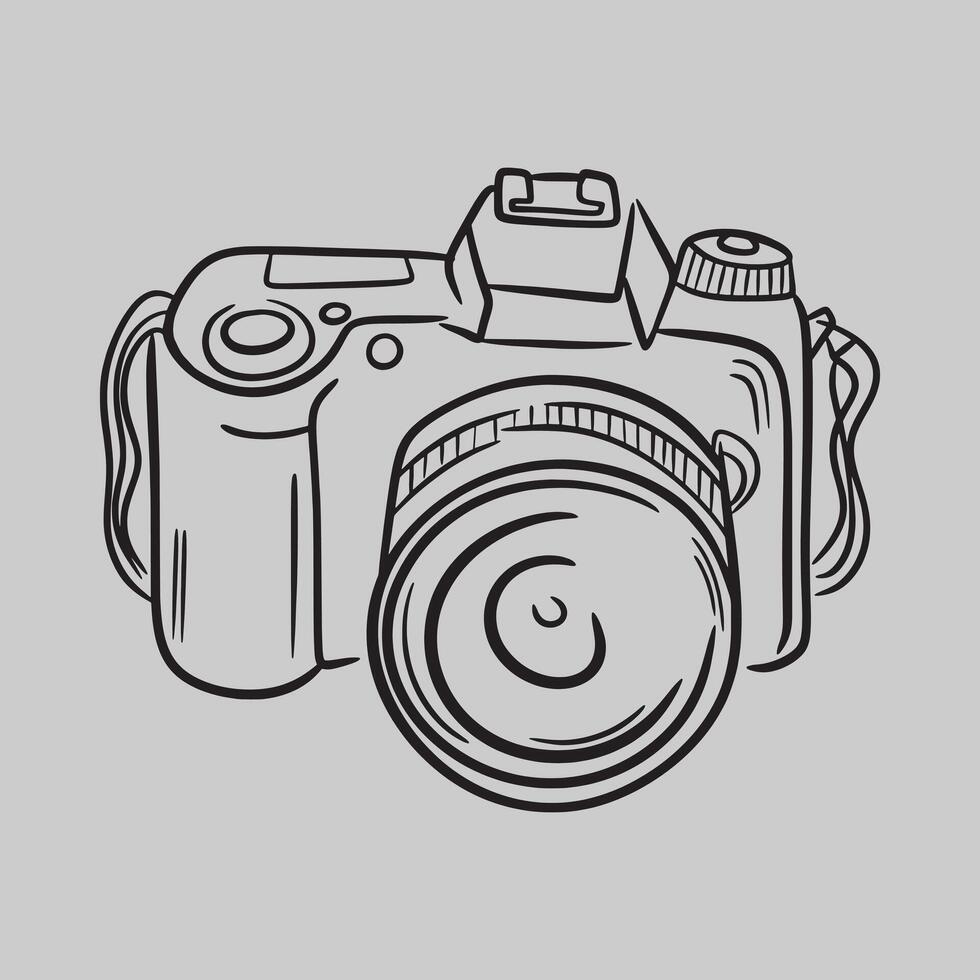Old digital camera silhouette arts vector