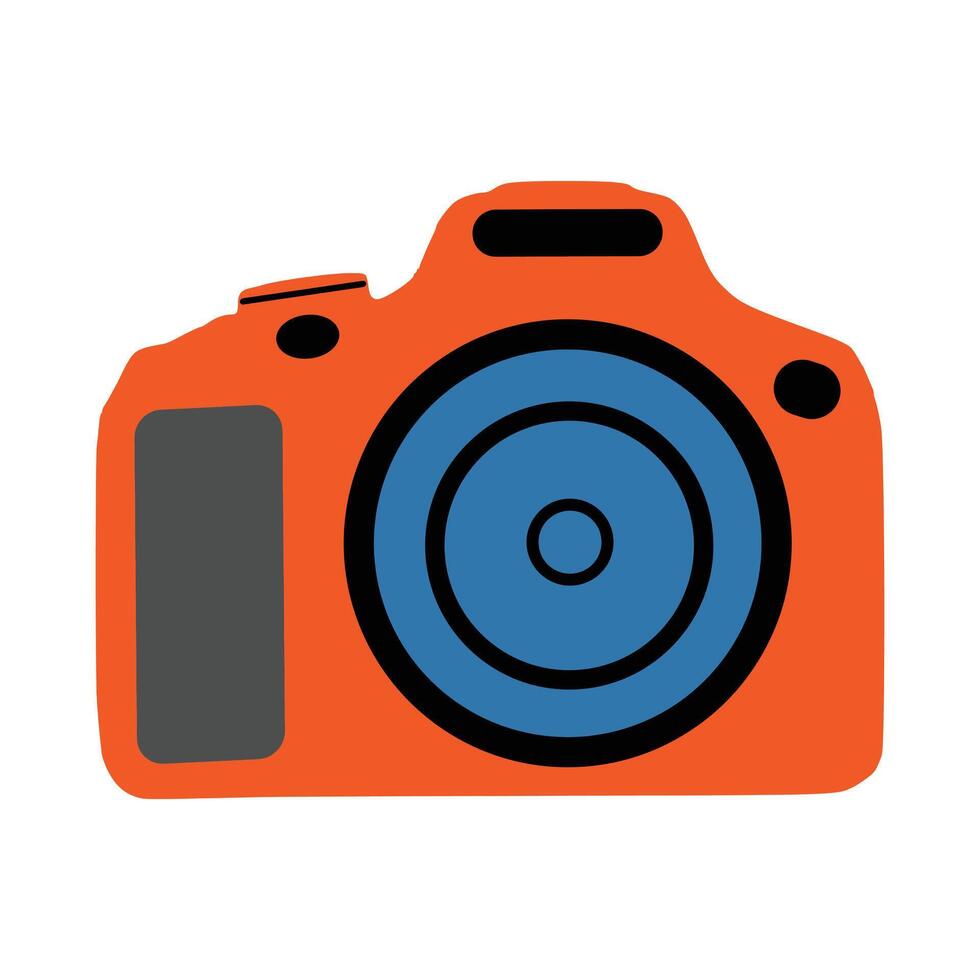 Old digital camera silhouette arts vector
