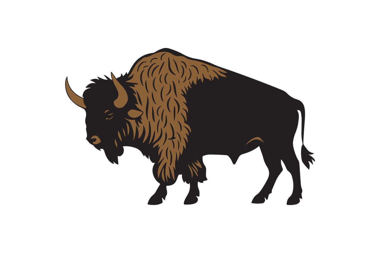 Bison silhouette illustration vector