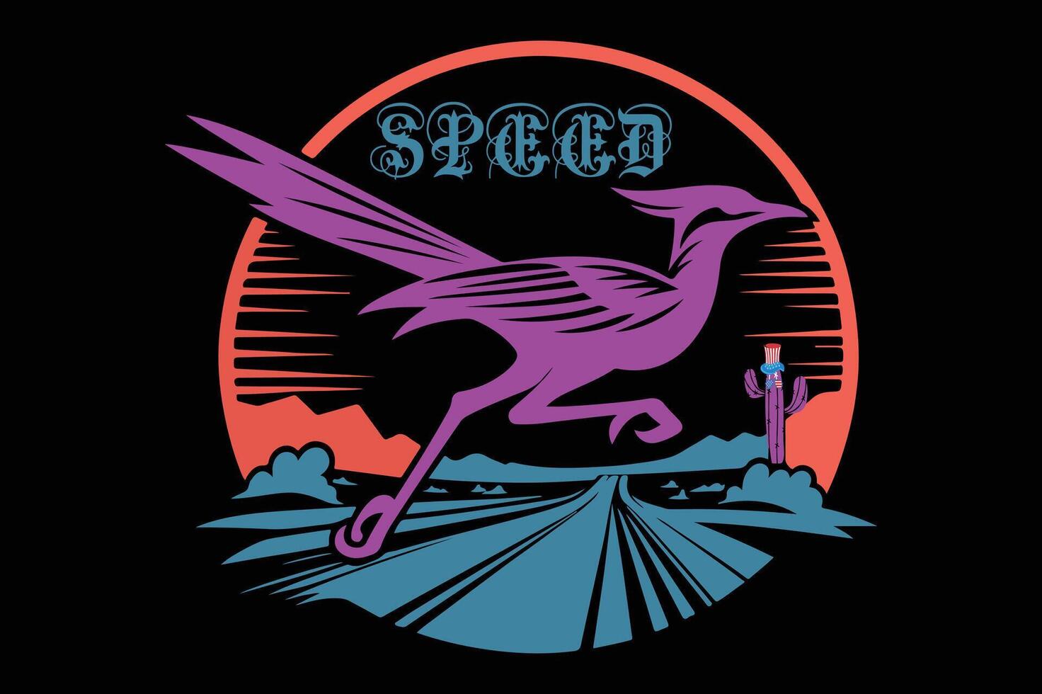 Road runner bird icon silhouette vector