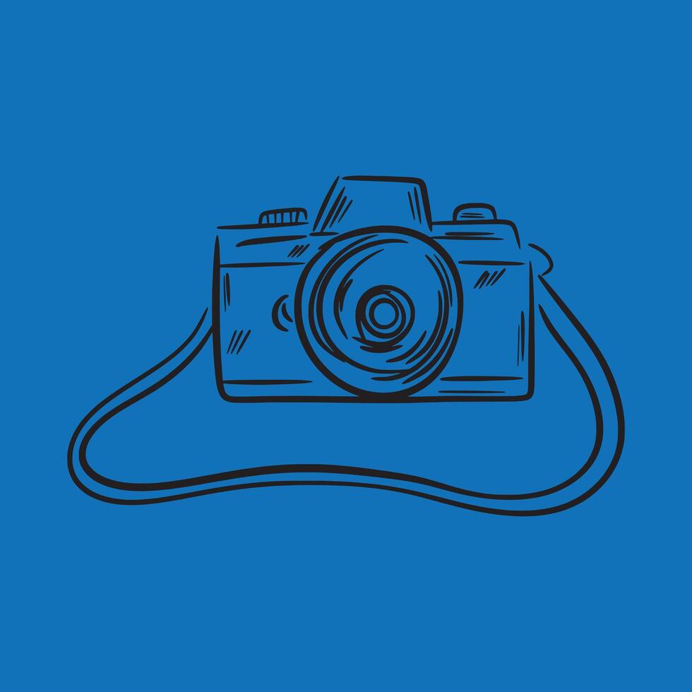 Old digital camera silhouette arts vector