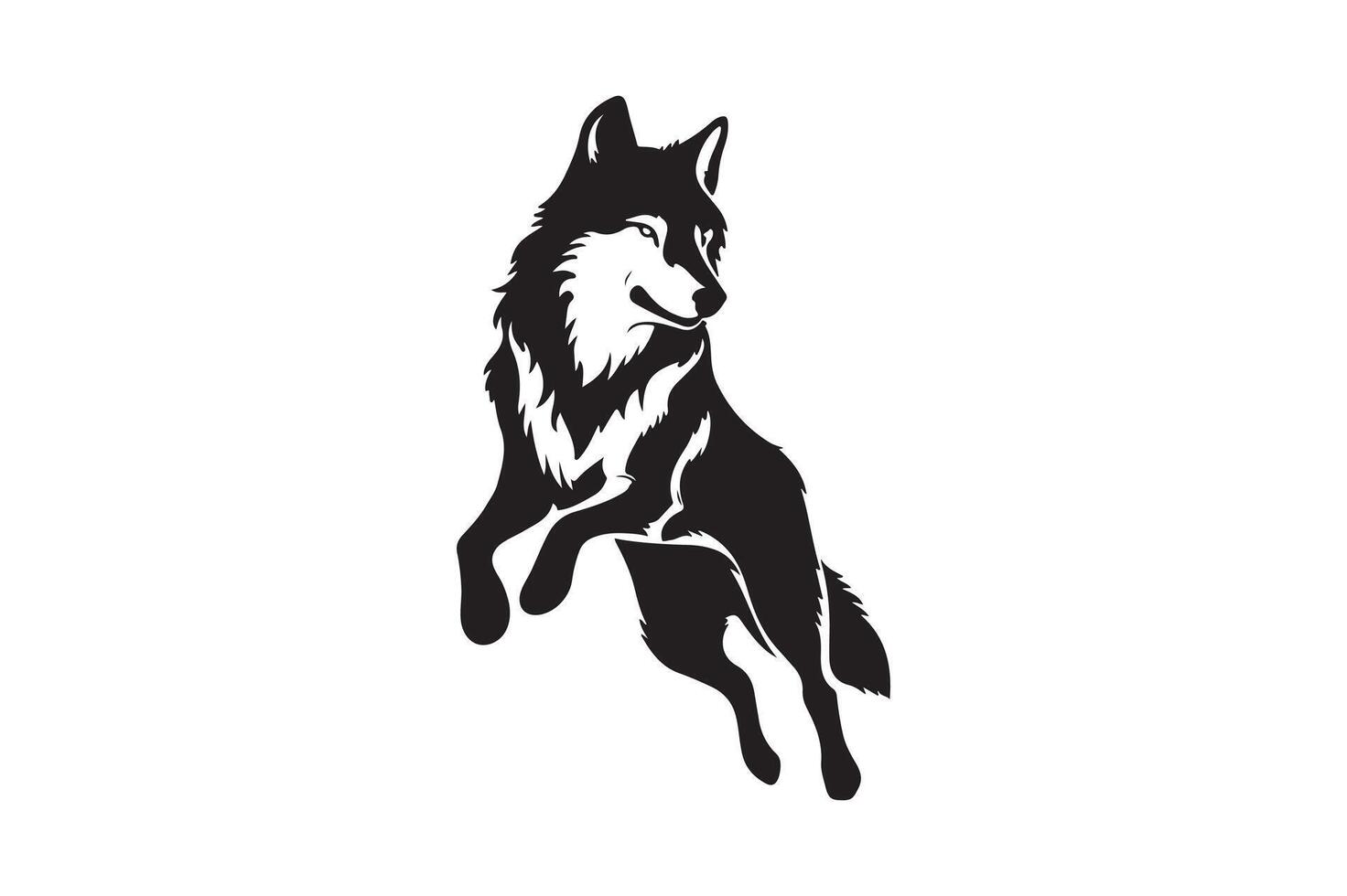Fox silhouette logo icon based vector