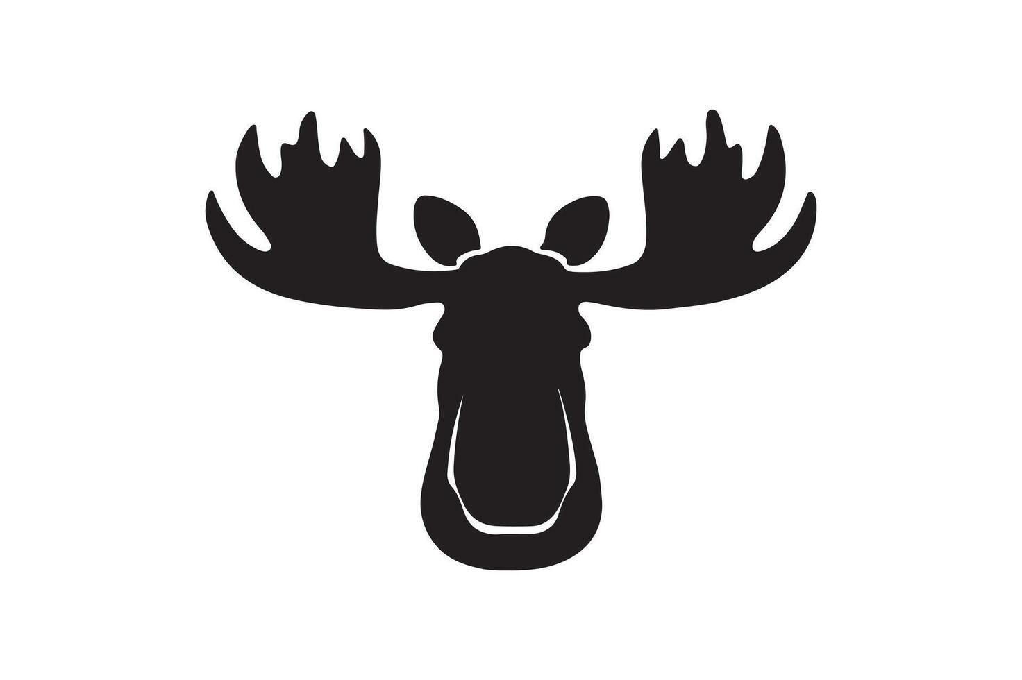 A Moose, Moose head silhouette illustration vector