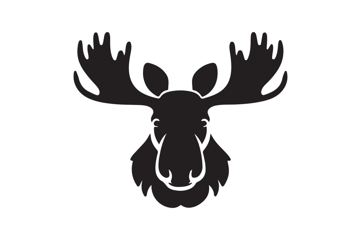 A Moose, Moose head silhouette illustration vector