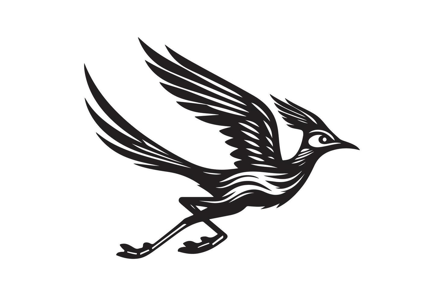 Road runner bird icon silhouette vector