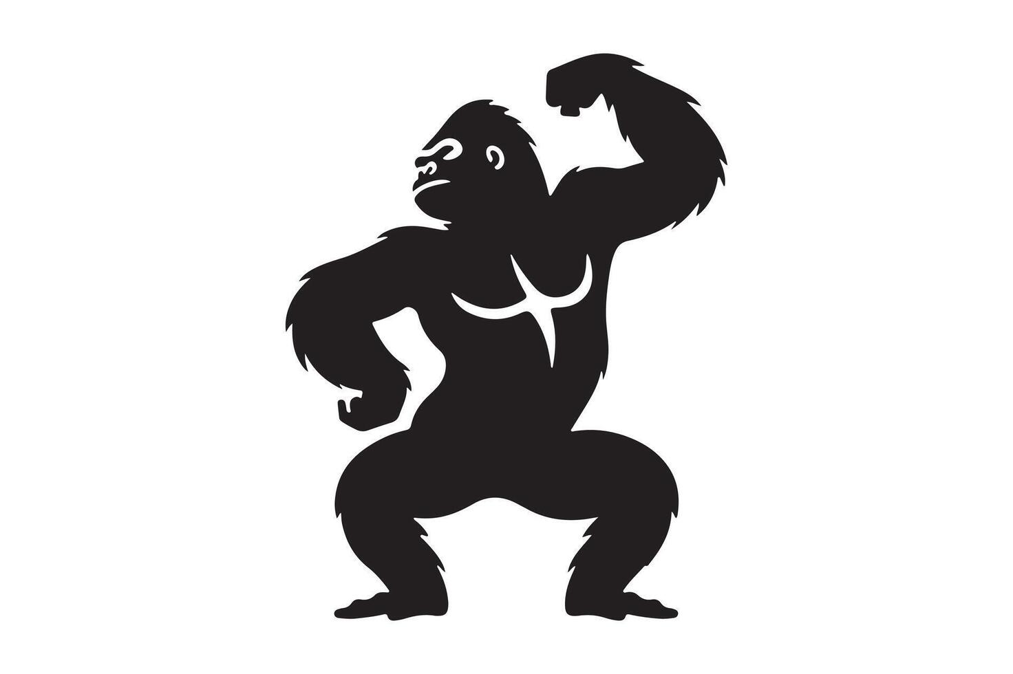 Gorilla silhouette illustrator vector