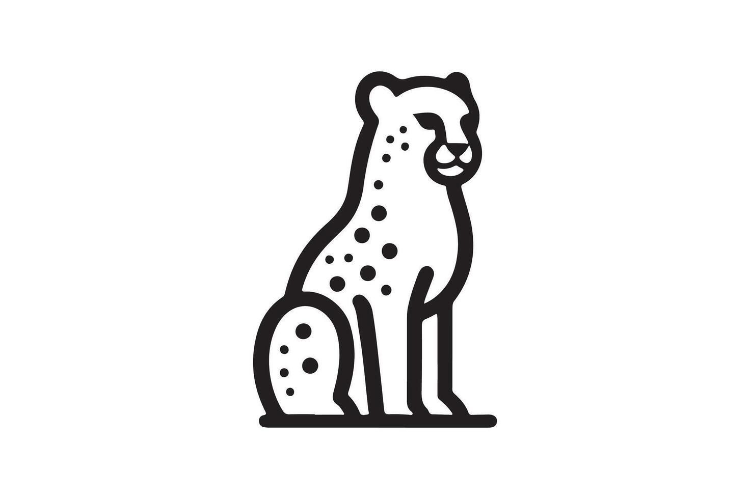 Cheetah logo simple colourful and silhouette image vector