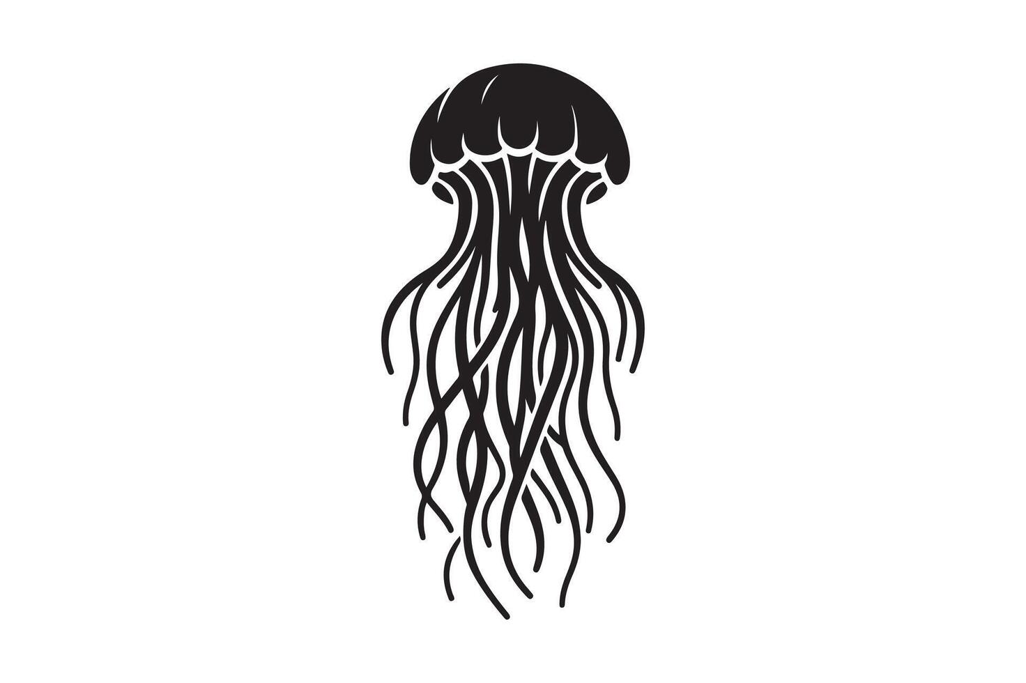 jellyfish silhouette arts vector