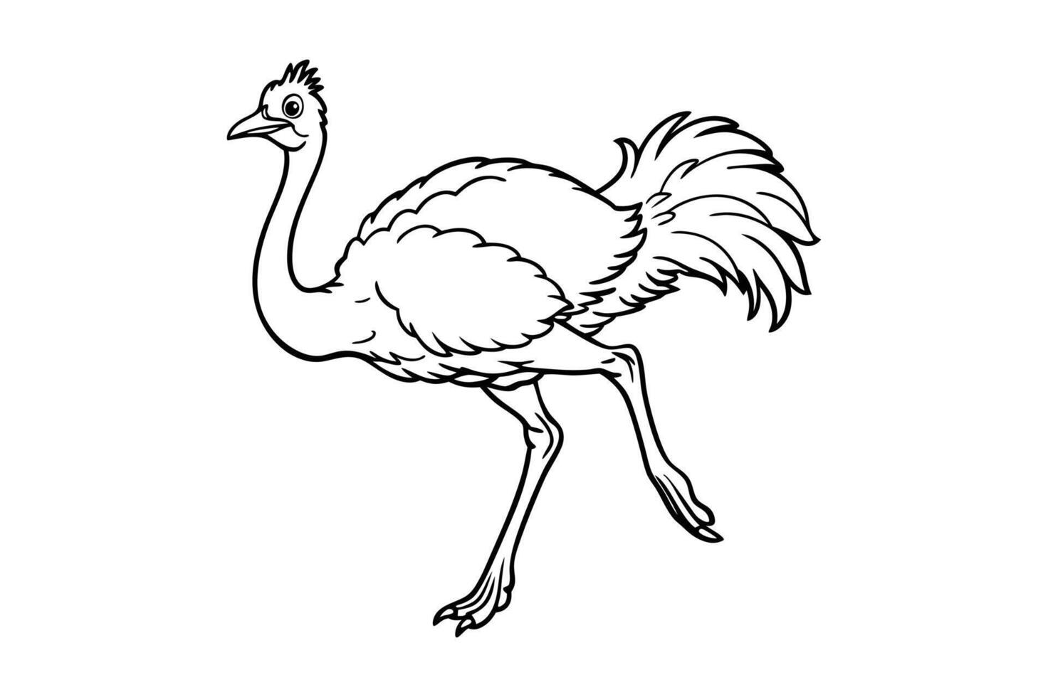 an ostrich silhouette illustration vector