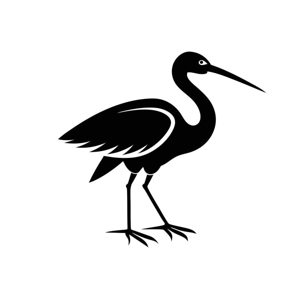 heron bird silhouette vector