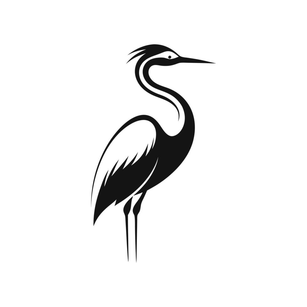 heron bird silhouette vector
