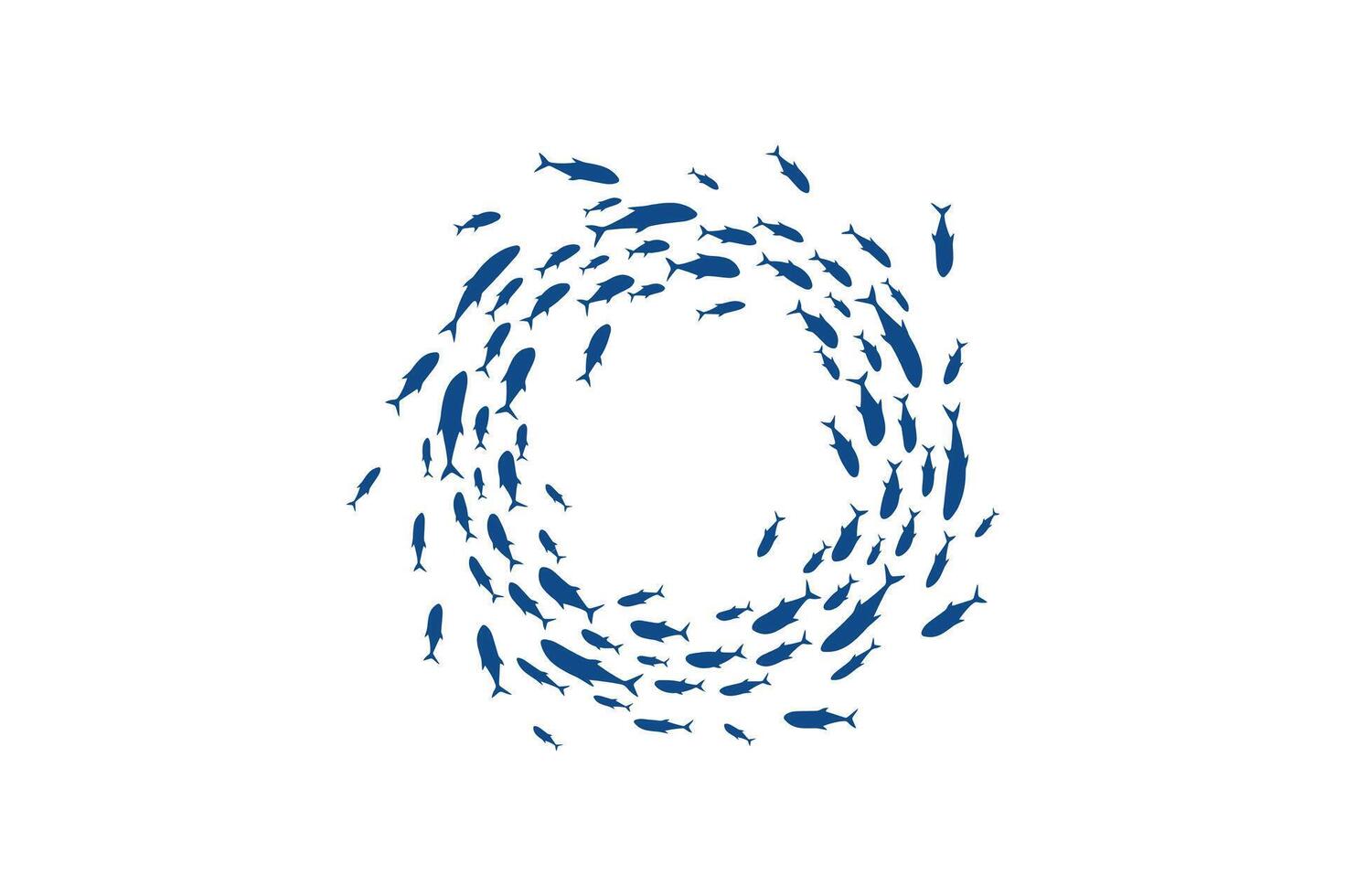 Silhouettes groups sea fishes' colony image, Fish background icon vector