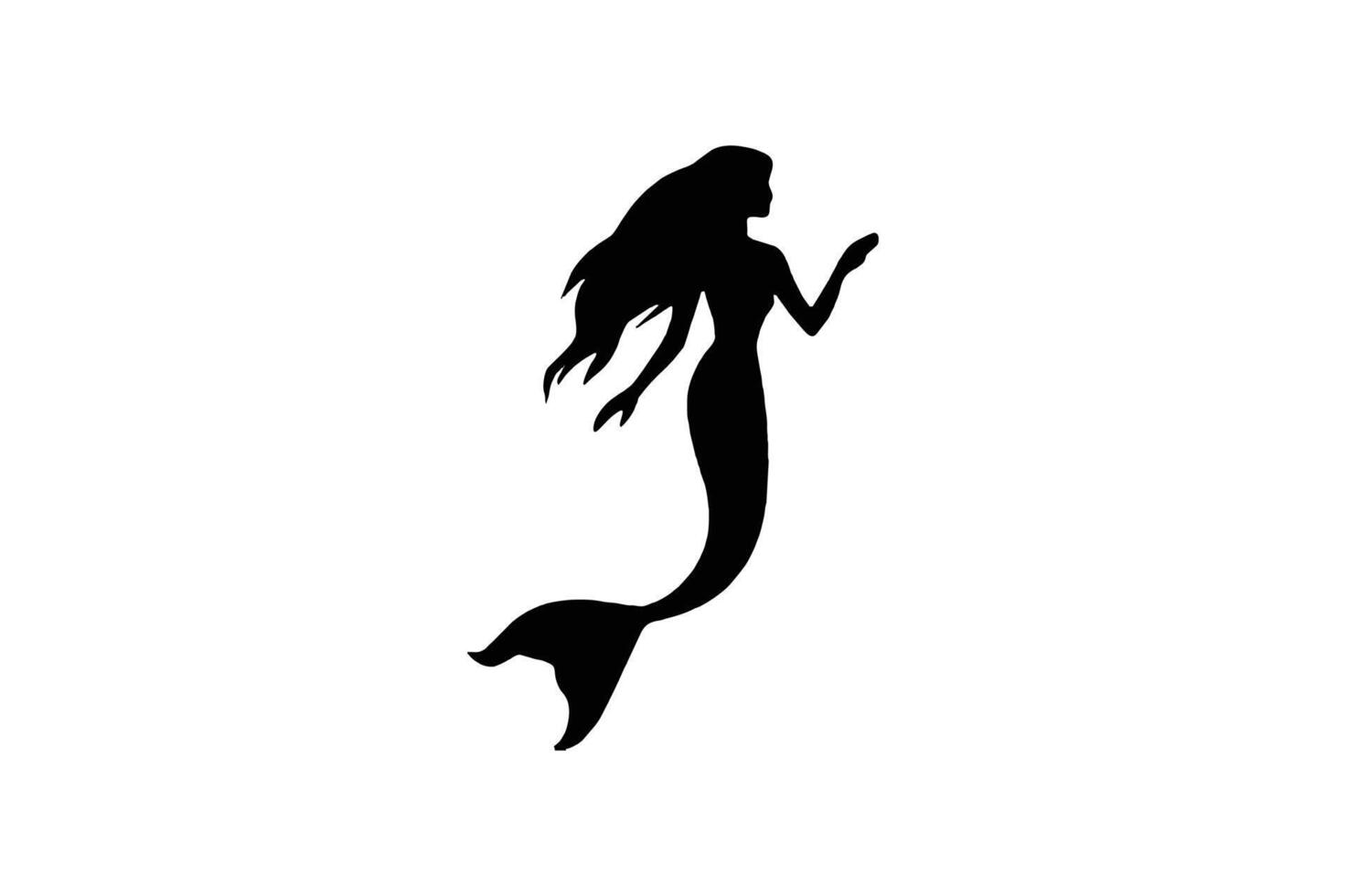 mermaid silhouette illustration vector