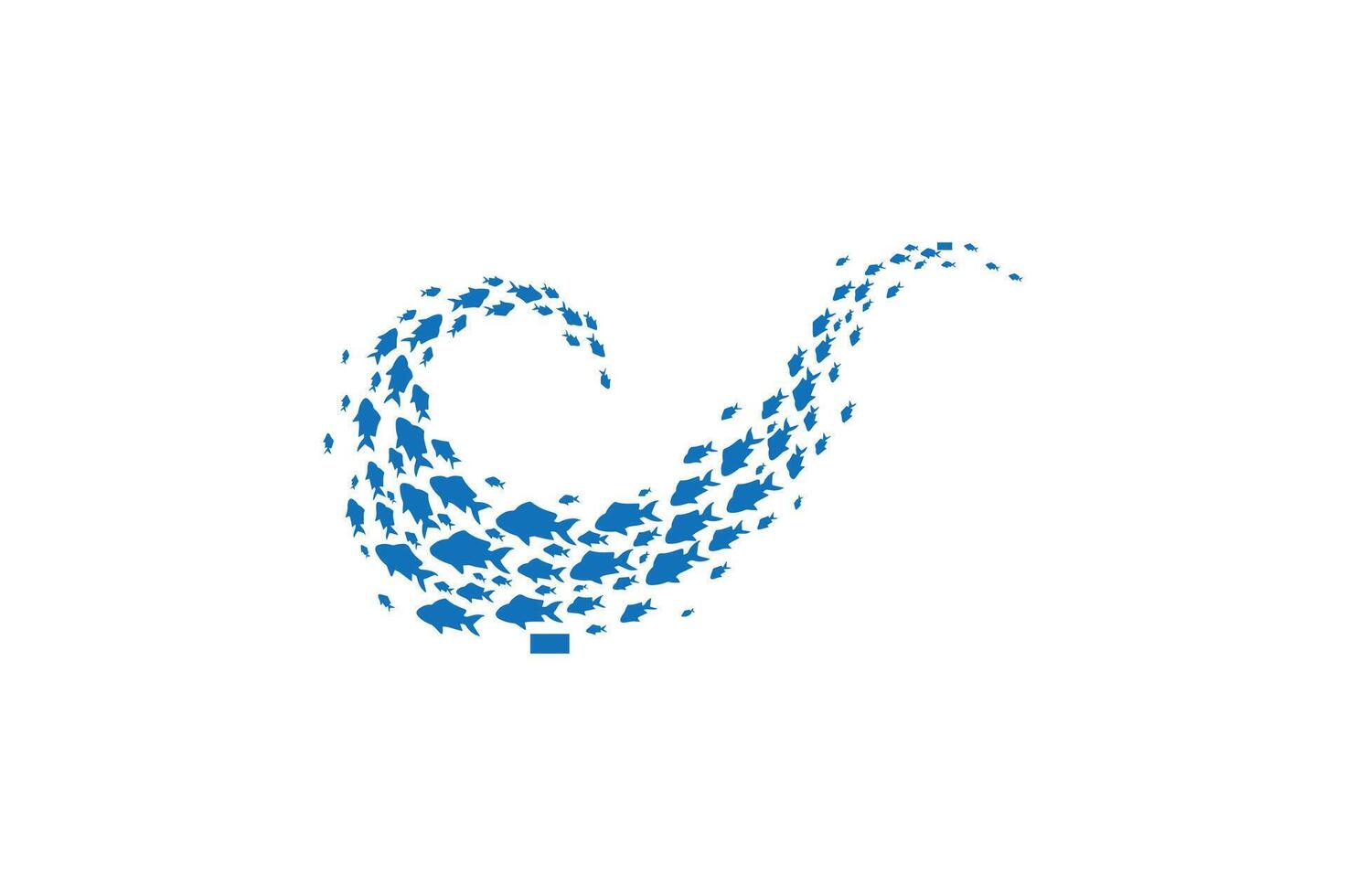 Silhouettes groups sea fishes' colony image, Fish background icon vector