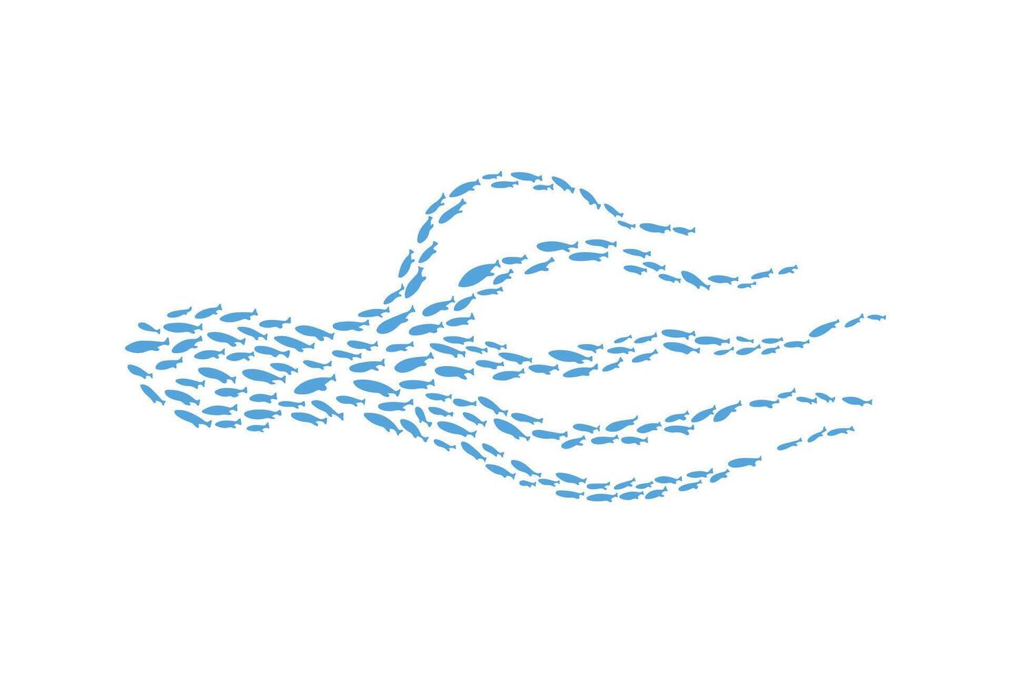 Silhouettes groups sea fishes' colony image, Fish background icon vector