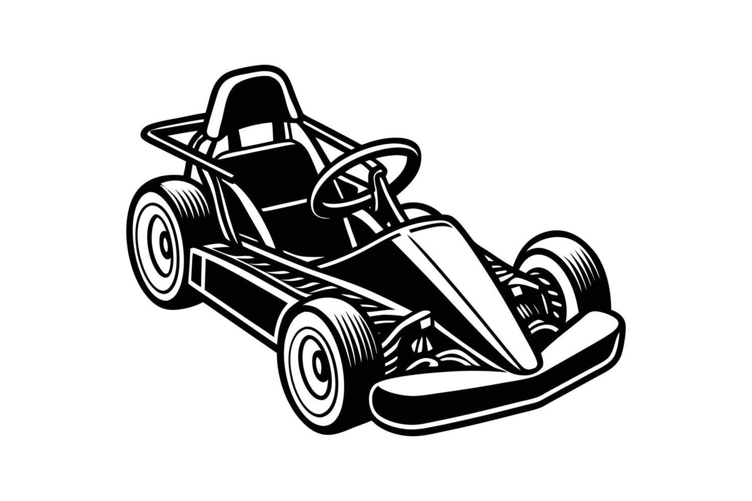 Go cart silhouette illustration image vector
