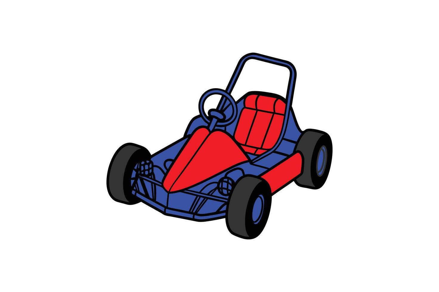 Go cart colouring illustration image vector
