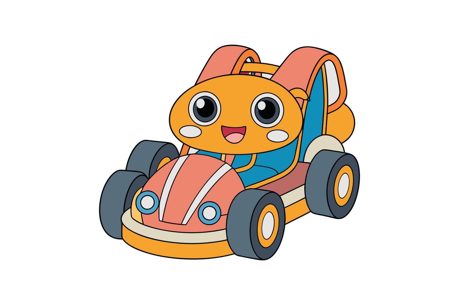 Go cart colouring illustration image vector