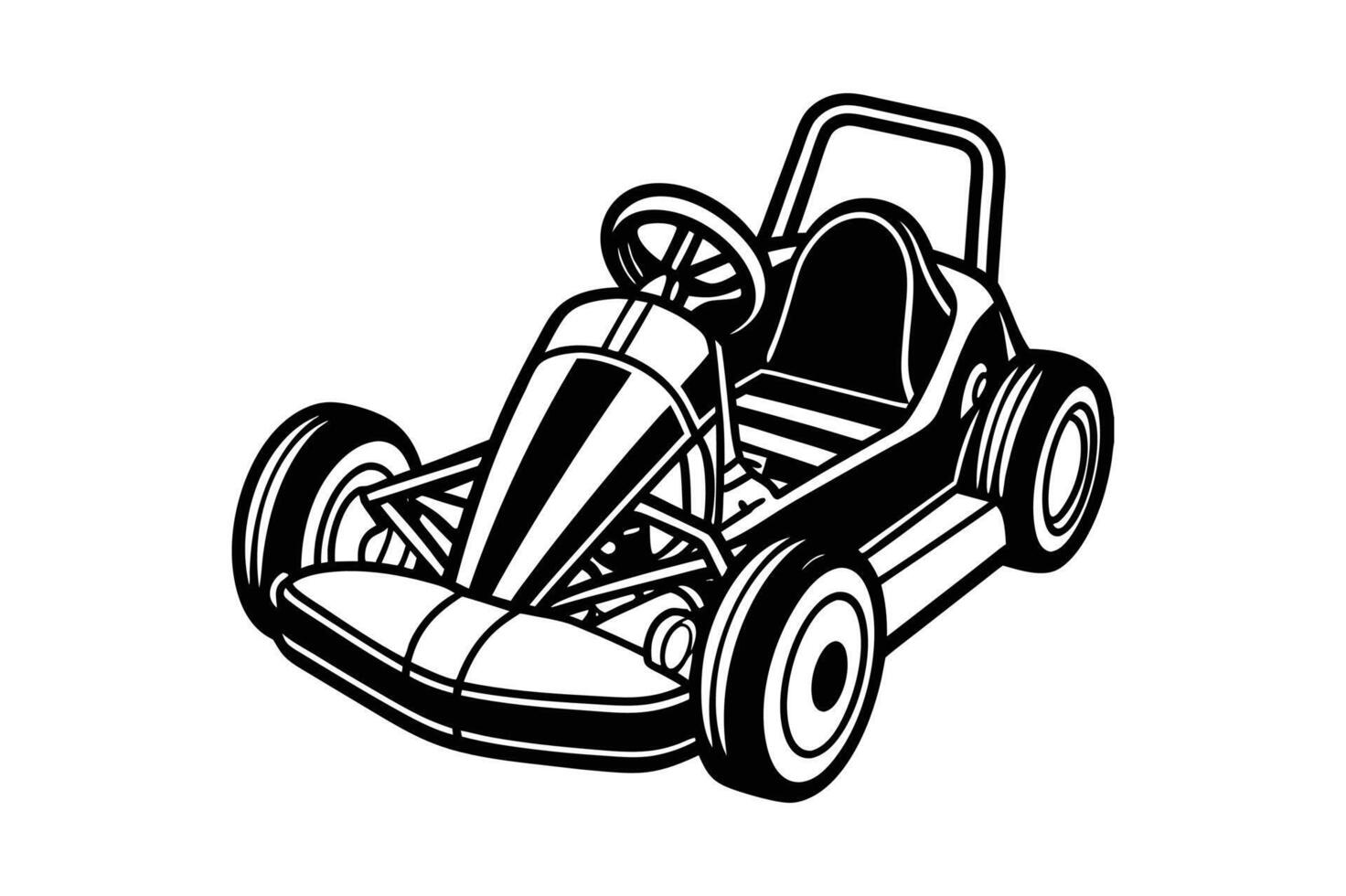 Go cart silhouette illustration image vector