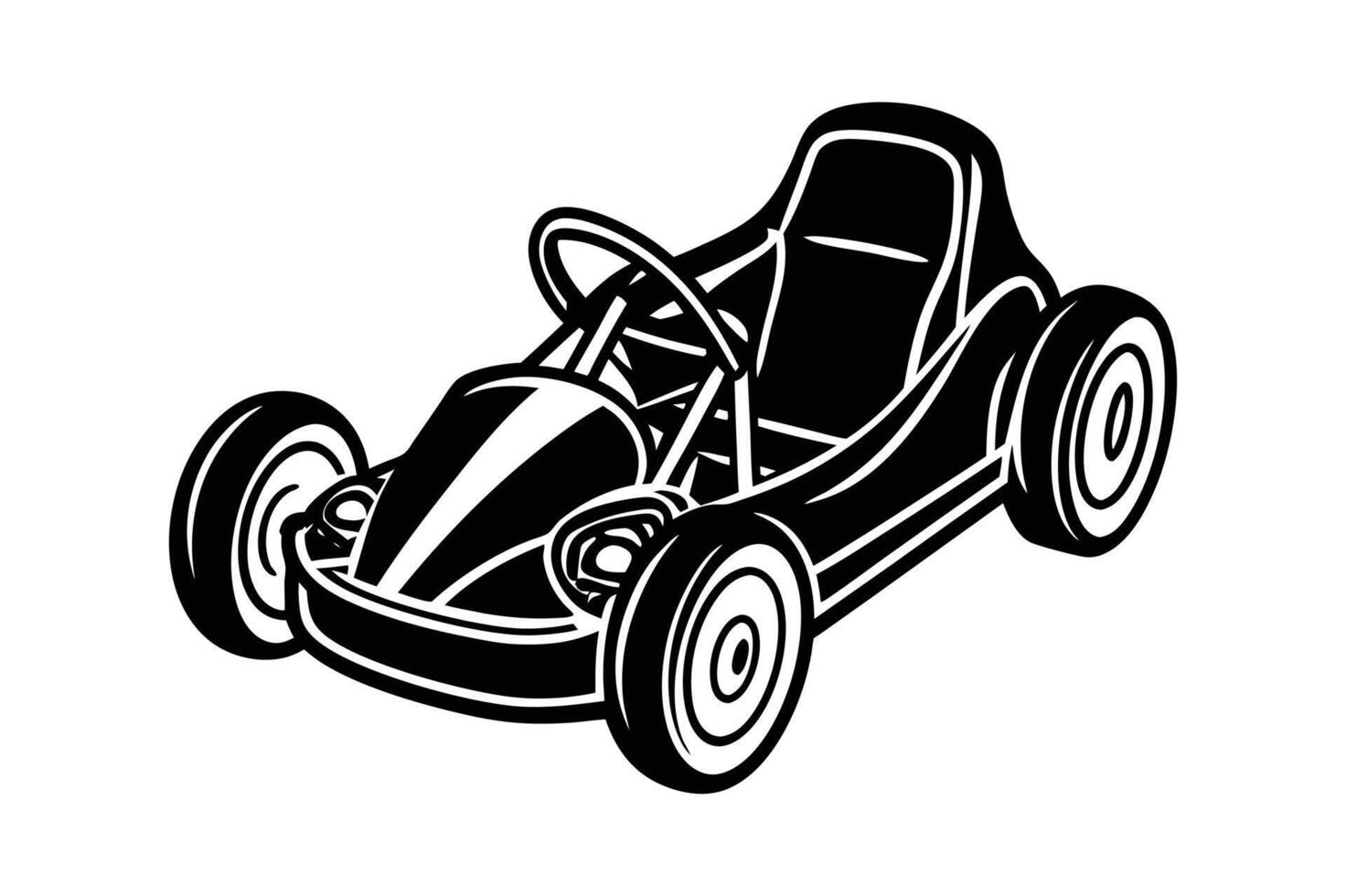 Go cart silhouette illustration image vector