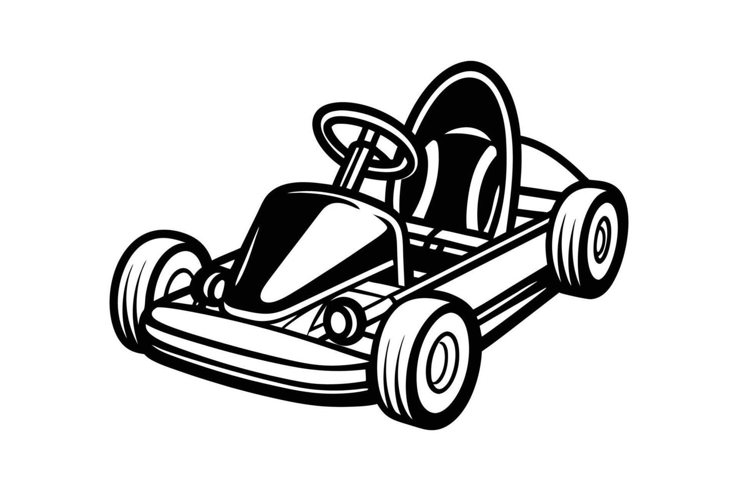 Go cart silhouette illustration image vector
