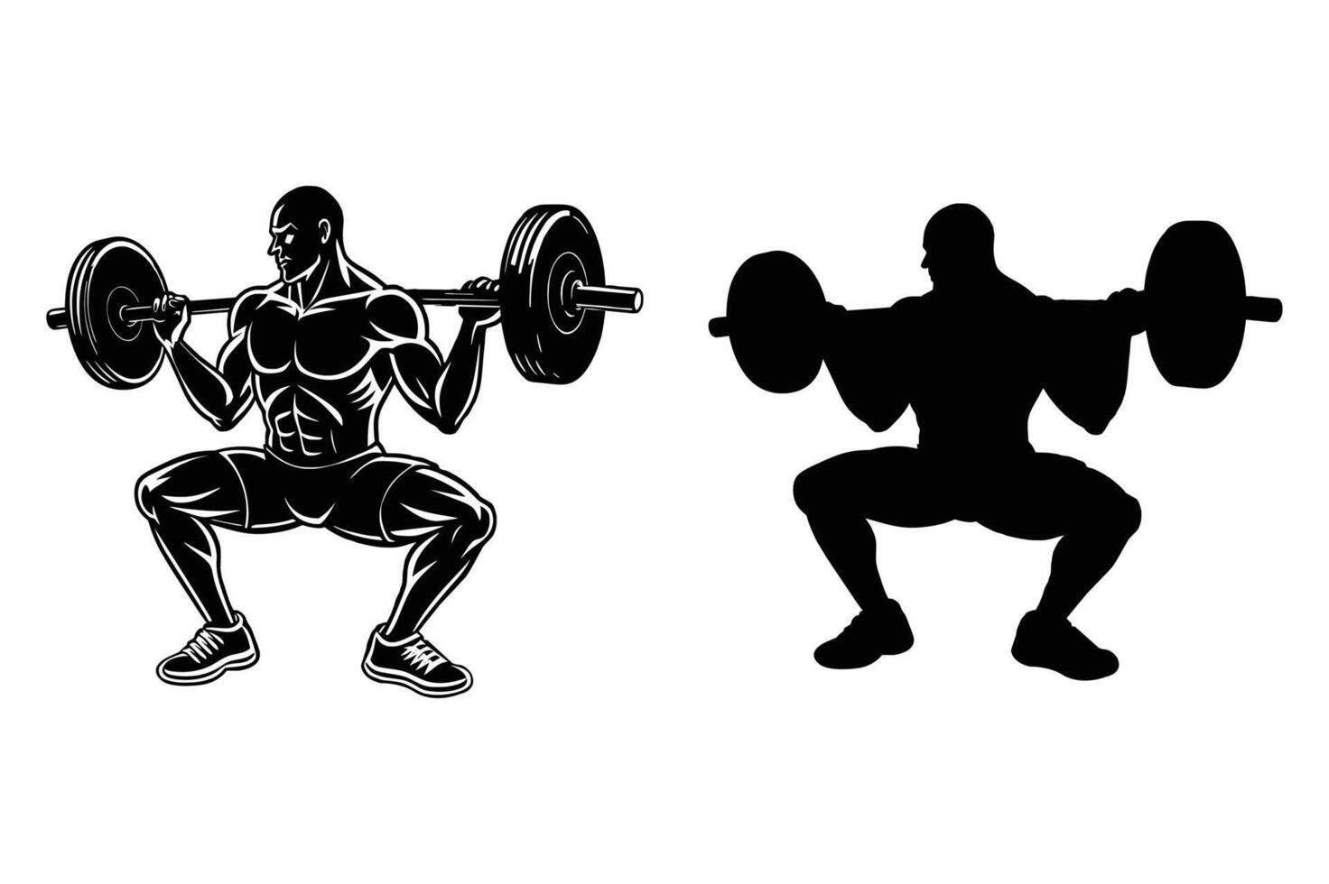 Fitness exercise style illustration silhouette vector