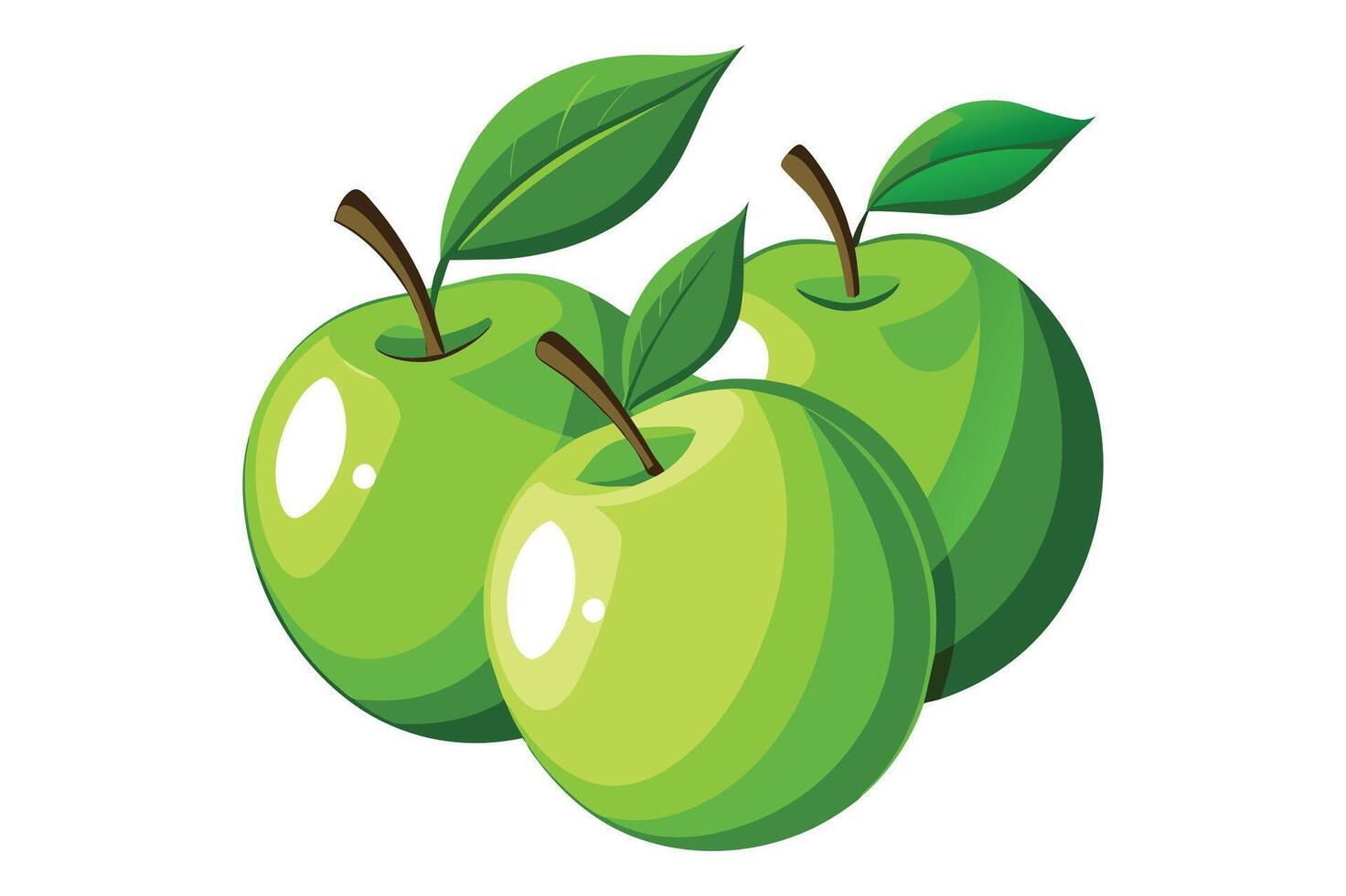 Green apple clipart illustration vector