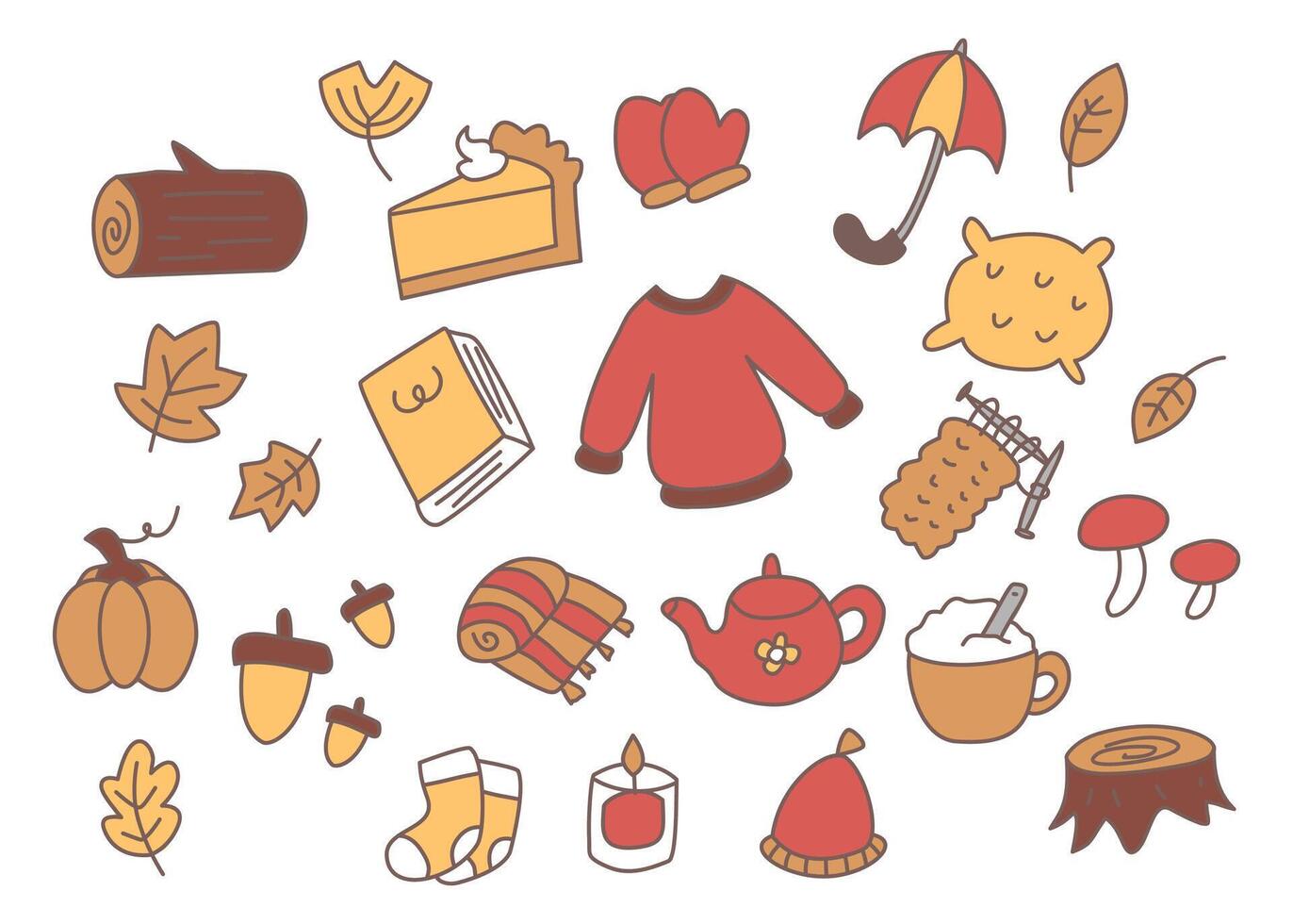 A set of autumn element vector